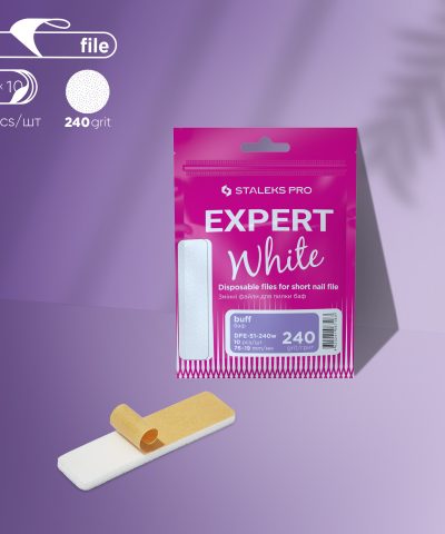 Engangs hvite filer for kort neglfil (slipetape) 240grit (10 stk)